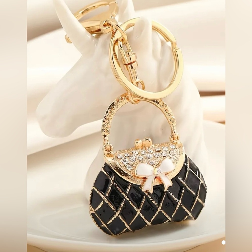 NEW! Elegant purse Black and Gold Women's Bag Charm